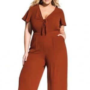 City Chic Knot Front Jumpsuit